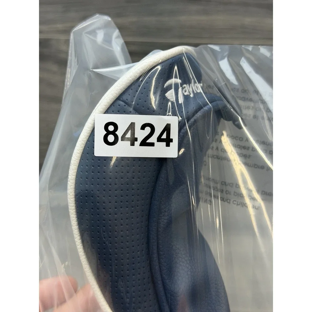 TaylorMade QI10 Wood Head Cover White Navy Blue Golf Synthetic Leather